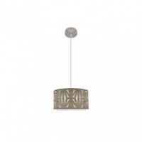 Distribuidor - Lâmpadas Diversas | Colgantes Moderno | COLGANTE KATERINA 1XE27 NIQUEL/MADERA GRIS REGX30X30 CM Ref: 177993083